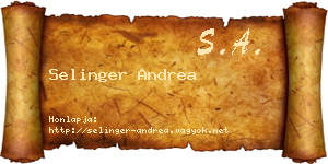 Selinger Andrea névjegykártya